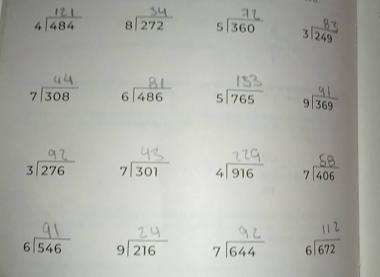 41484 81272 s1360
7/308 61486 s176s
9 369
beginarrayr 96 3encloselongdiv 276endarray /301^
beginarrayr 4encloselongdiv 916endarray 7 14
beginarrayr 41 6encloselongdiv 546endarray 7 |64 6/672
□  
□ 
beginarrayr 9encloselongdiv 216endarray