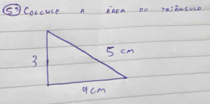 5^3 CoLcuLE A AREA DO TRiANGULD