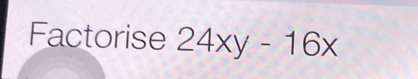 Factorise 24xy-16x