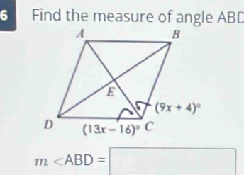 Find the measure of angle ABD
m