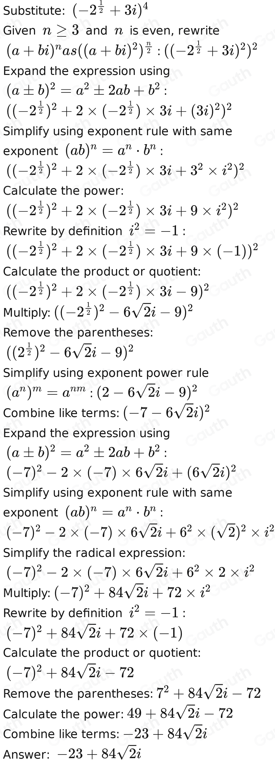 Solved: A complex number Z is given as Z=-sqrt(2)+3i Use De Moivre's ...