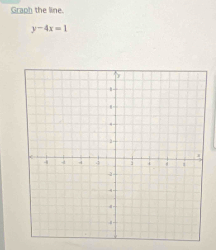 Graph the line,
y-4x=1