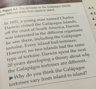 Solved: Figure 4-1 The tortoises on the Galápagos Islands _ ave ...