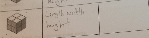 heign 
Length width 
height