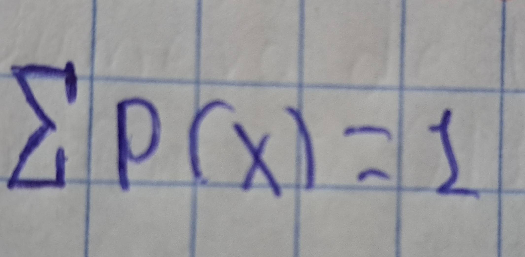 sumlimits P(x)=1