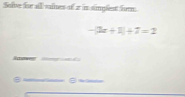 Suve fral vaes of z in smes im
-2x+1+7=2