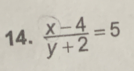  (x-4)/y+2 =5