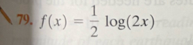 f(x)= 1/2 log (2x)