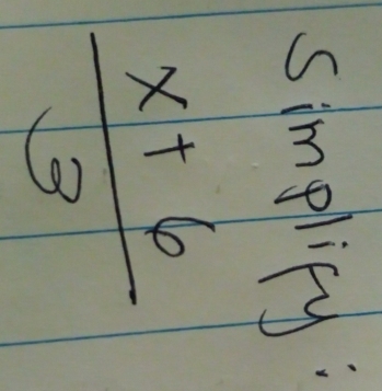 simplify :
 (x+6)/3 