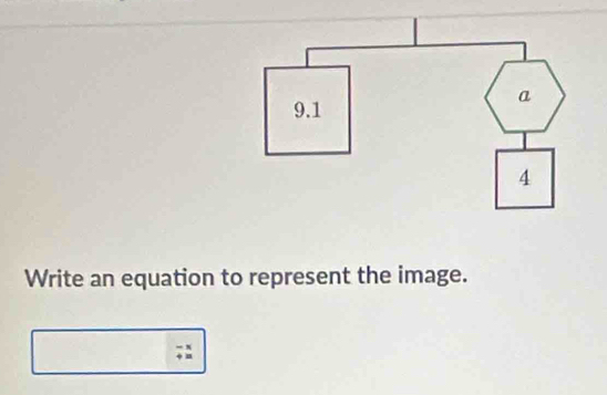 Write an equation to represent the image. 
;: