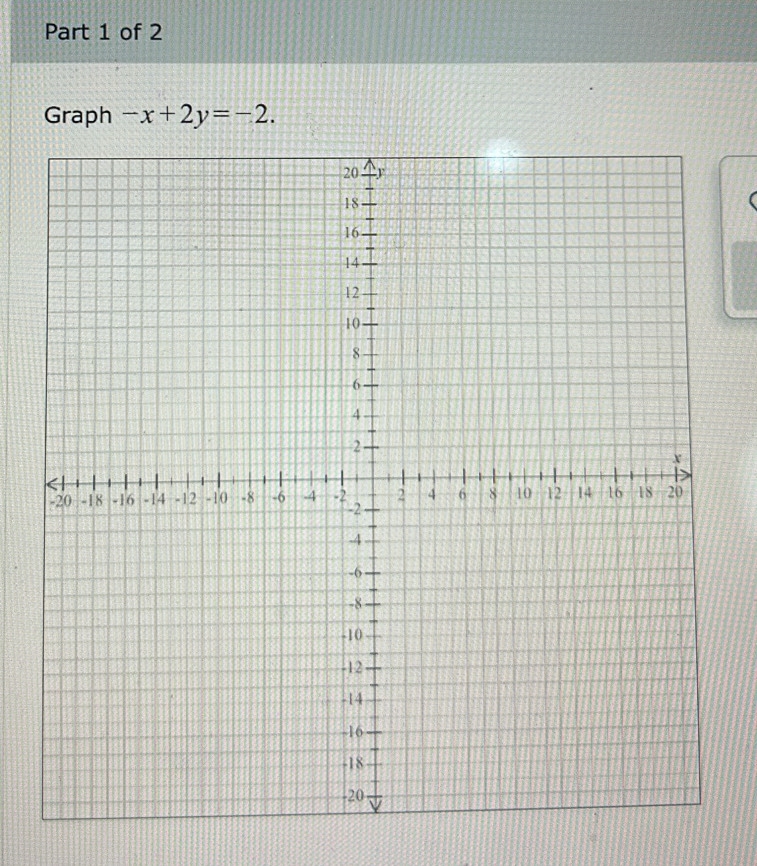 Graph -x+2y=-2.