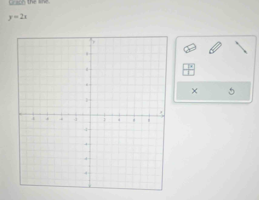 Cnsoh the line.
y=2x
 7x/4 
×