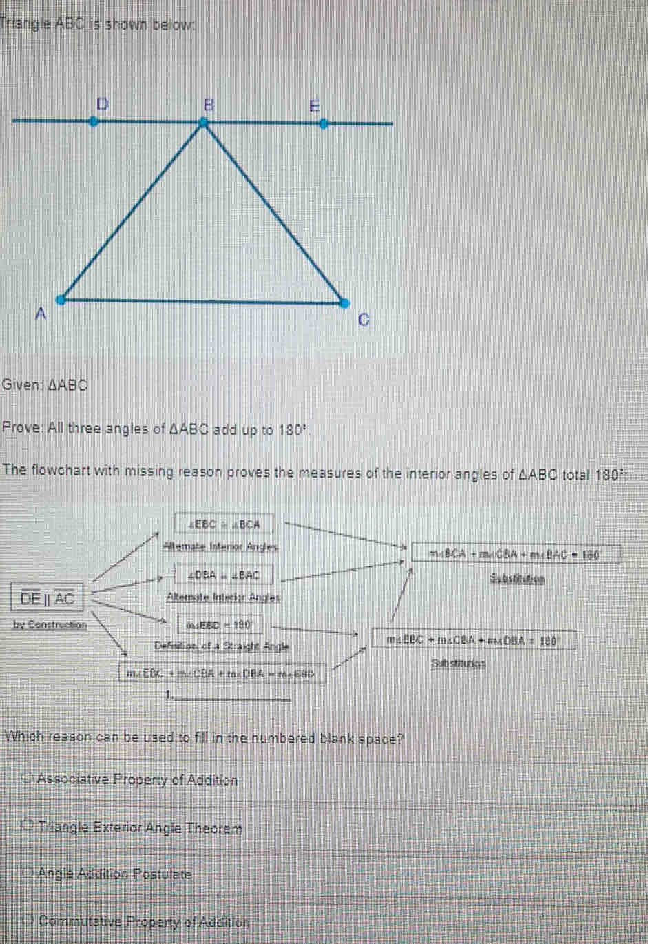 Solved: Triangle ABC is shown below: Given: ABC Prove: All three angles ...