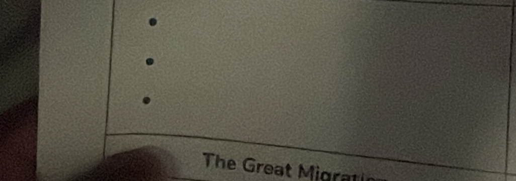 The Great Migratic