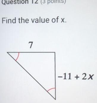 Find the value of x.