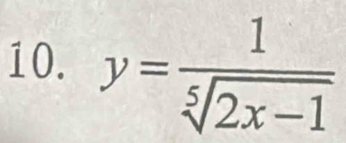 y= 1/sqrt[5](2x-1) 