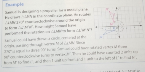 Solved: Example Samuel is designing a propeller for a model plane. He ...