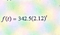 f(t)=342.5(2.12)^t