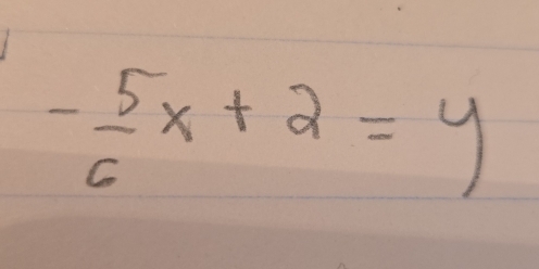 - 5/6 x+2=y