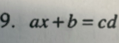 ax+b=cd