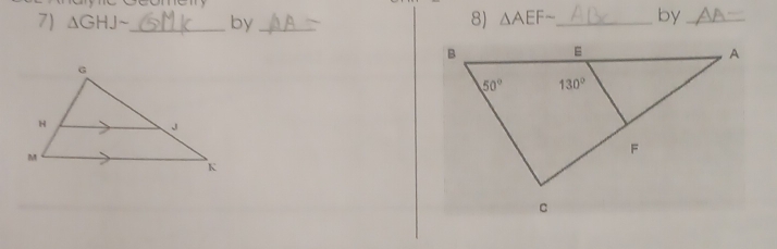 é o me   
7) △ GHJsim _ by _8) △ AEFsim _ by_