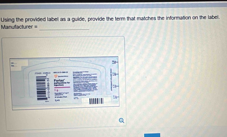 Solved: Using the provided label as a guide, provide the term that ...