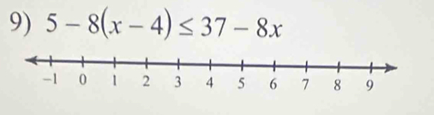 5-8(x-4)≤ 37-8x