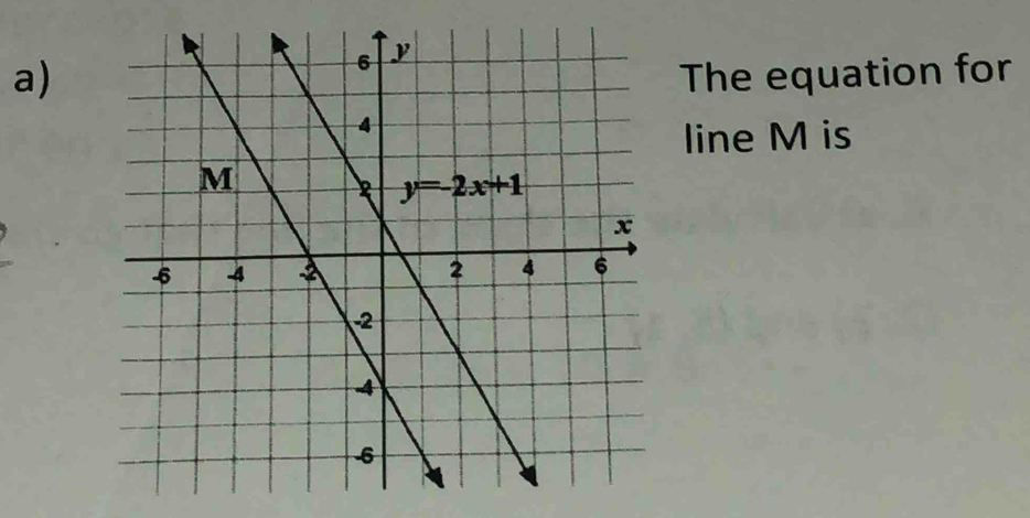 The equation for
line M is