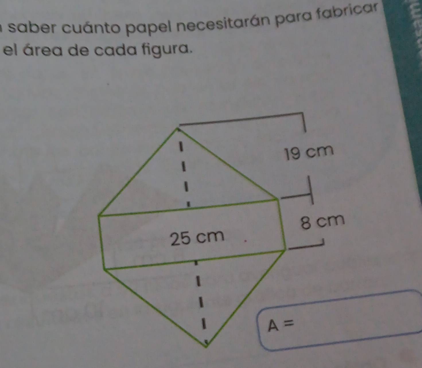 a  saber cuánto papel necesitarán para fabricar
el área de cada figura.