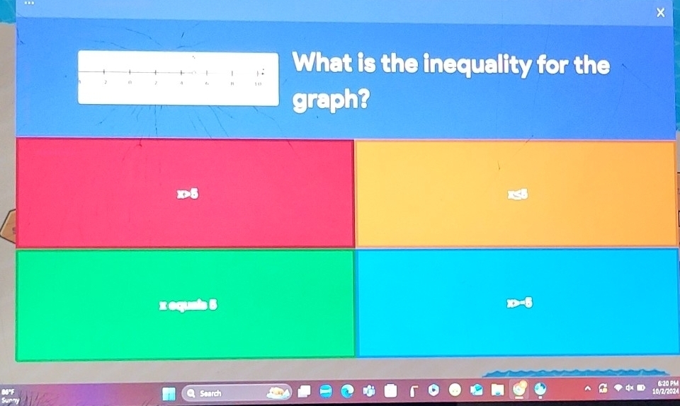 What is the inequality for the 
graph? 
Search