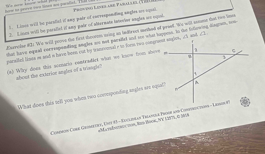 Solved: We now know what B1O Proving Lines are Parallel (ThEORL how to ...