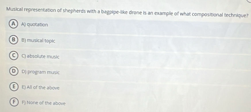 Solved: Musical representation of shepherds with a bagpipe-like drone ...