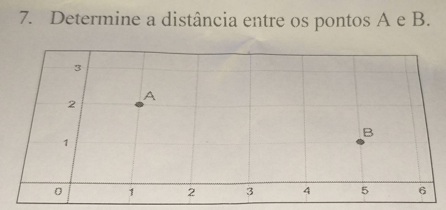 Determine a distância entre os pontos A e B.