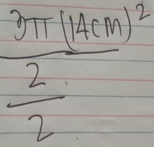 frac  3π /2 (14cm)^2frac 22