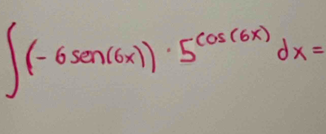 ∈t (-6sec (6x))· 5^(cos (6x))dx=
