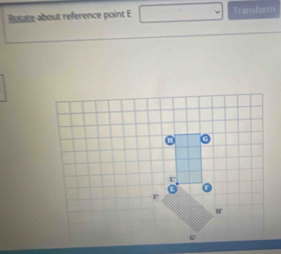 Rotate about reference point E Transform