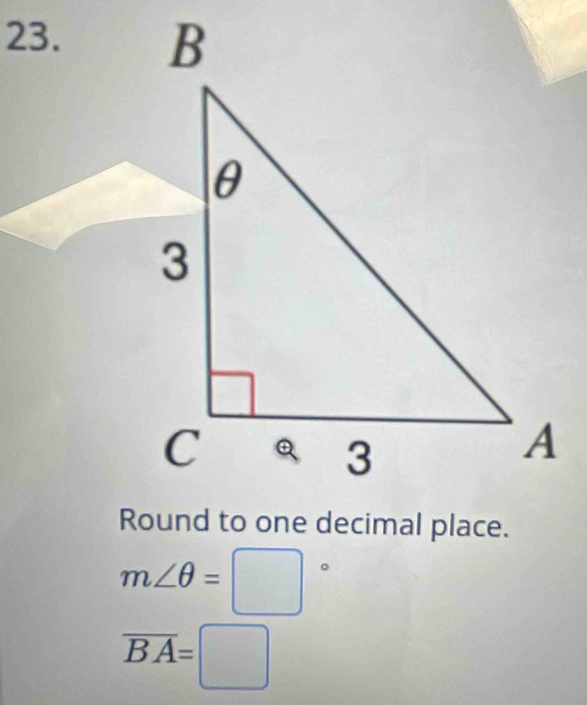 m∠ θ =□°
overline BA=□