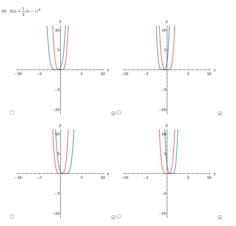 f(x)= 1/2 (x-1)^4