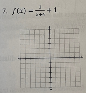 f(x)= 1/x+4 +1