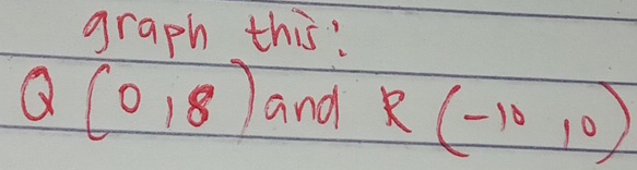 graph this?
Q(0,8) and R(-10,0)