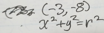 (-3,-8)
x^2+y^2=r^2