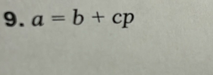 a=b+cp