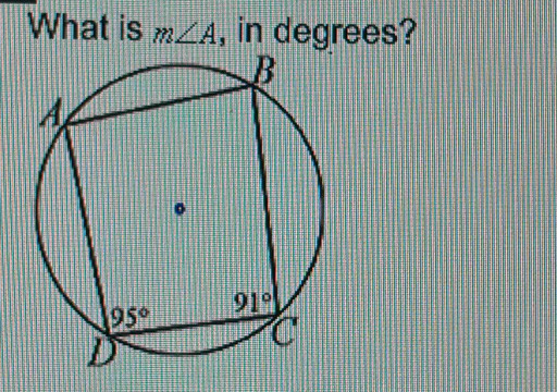 What is m∠ A , in degrees?