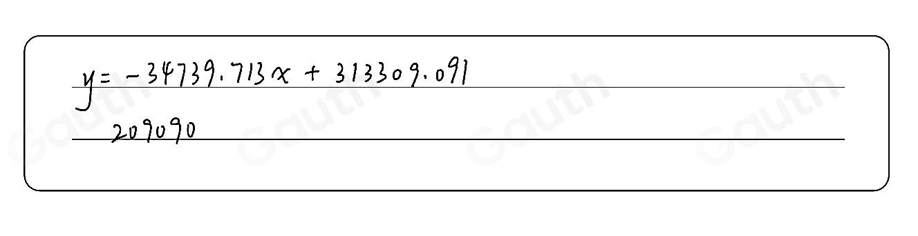 y=-34739.713x+313309.091
209090