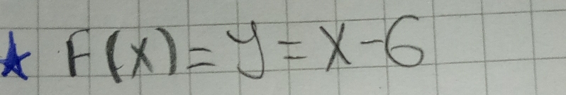 F(x)=y=x-6