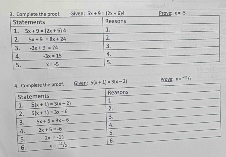 Prove: x=^-11/_2