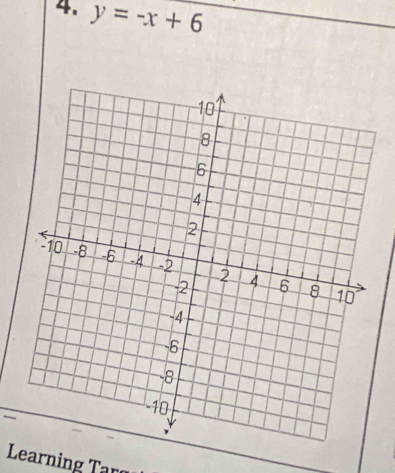 y=-x+6
Learning Targ