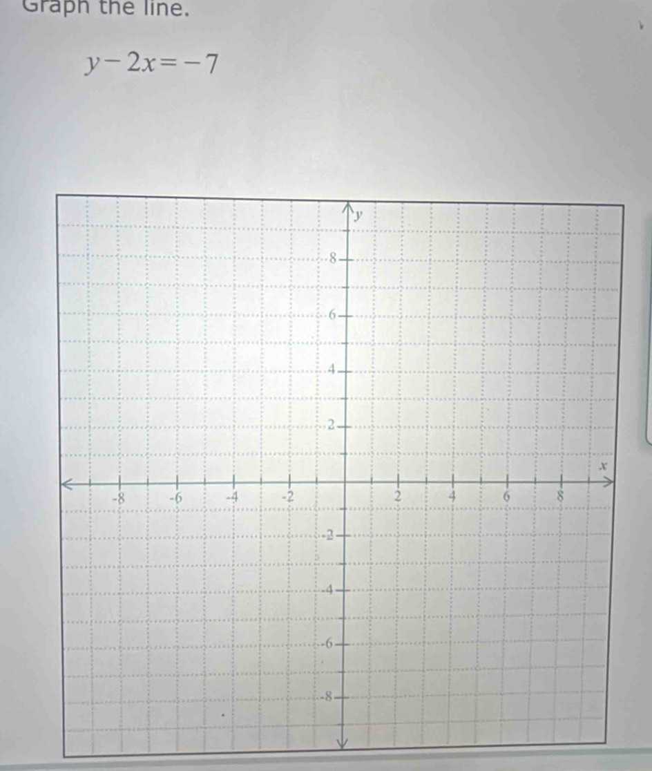 Graph the line.
y-2x=-7