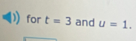 for t=3 and u=1.