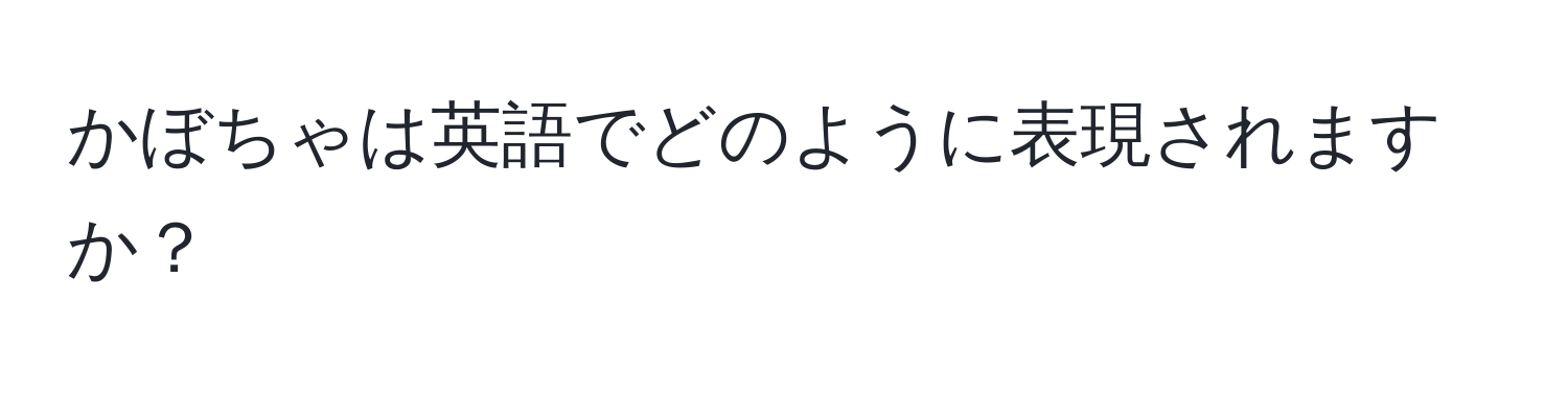 かぼちゃは英語でどのように表現されますか？